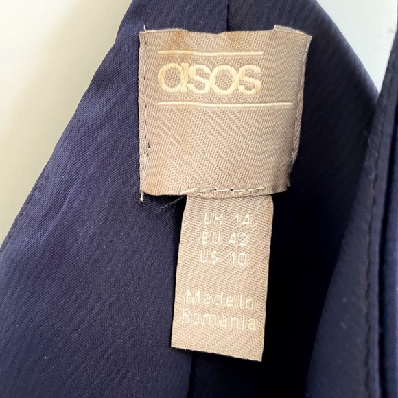 ASOS Navy One Shoulder  Midaxi Dress in Satin, 10 - Picture 11 of 12